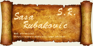 Saša Rubaković vizit kartica